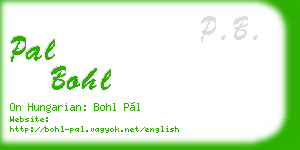 pal bohl business card